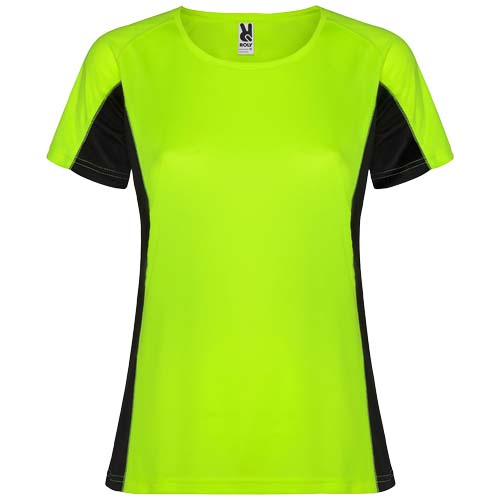 T-shirt Femme personnalisé pour le sport Shanghai ROLY Vert fluo et Noir